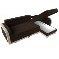 Угловой диван Марсель (микровельвет коричневый бежевый) - Изображение 3